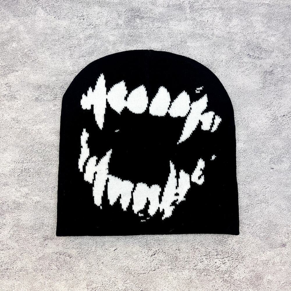 grunge gothic punk vintage dog teeth beanie